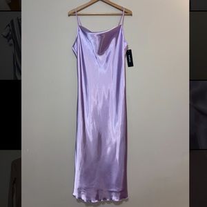 Cowl Neck Slip Dress - Bebe - Lavender - Size L